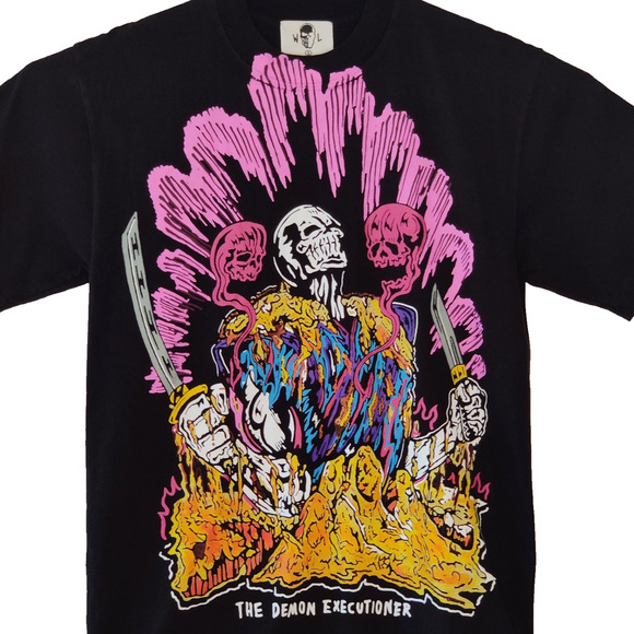 Warren Lotas Mens TShirt Size S The Demon Executioner Black Rare Graphic Print - Picture 1 of 16